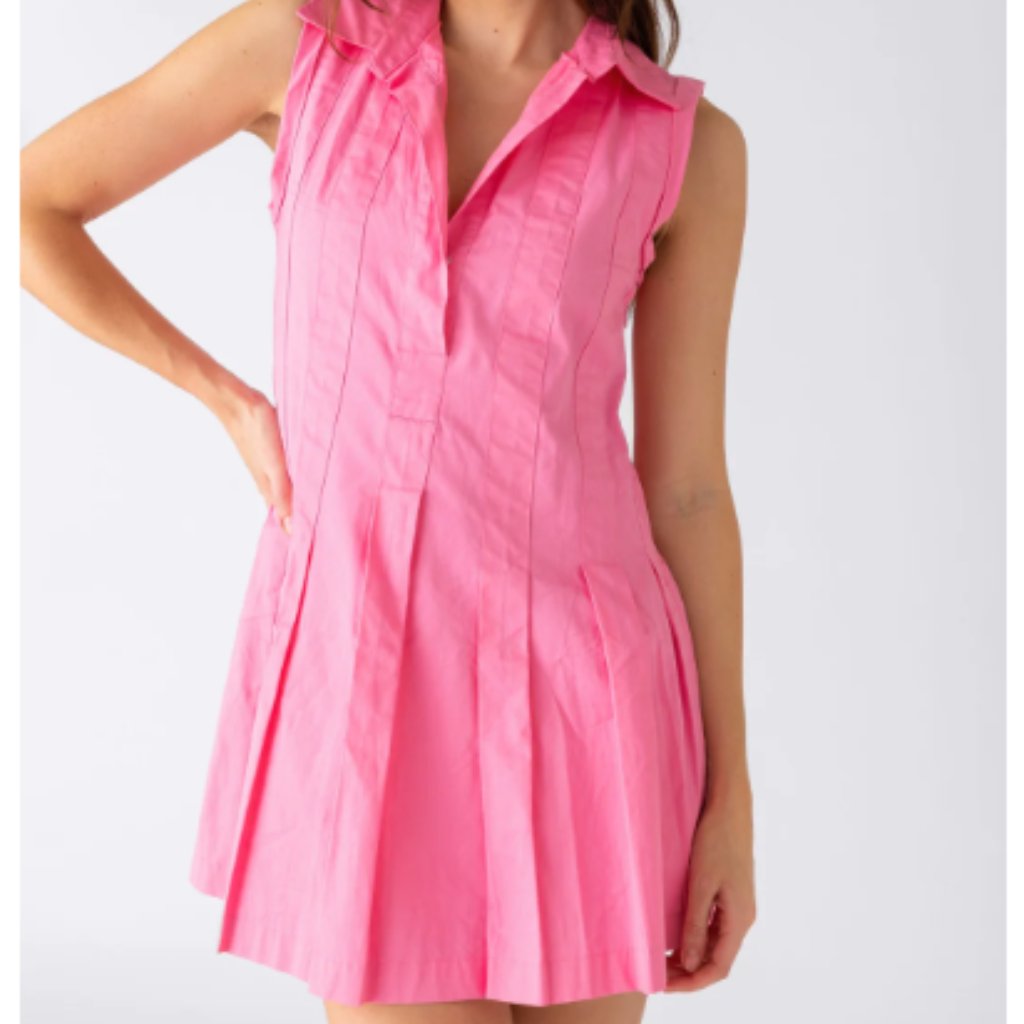 Nwt- Pink Drop Waist Shirt Dress- Sz Large